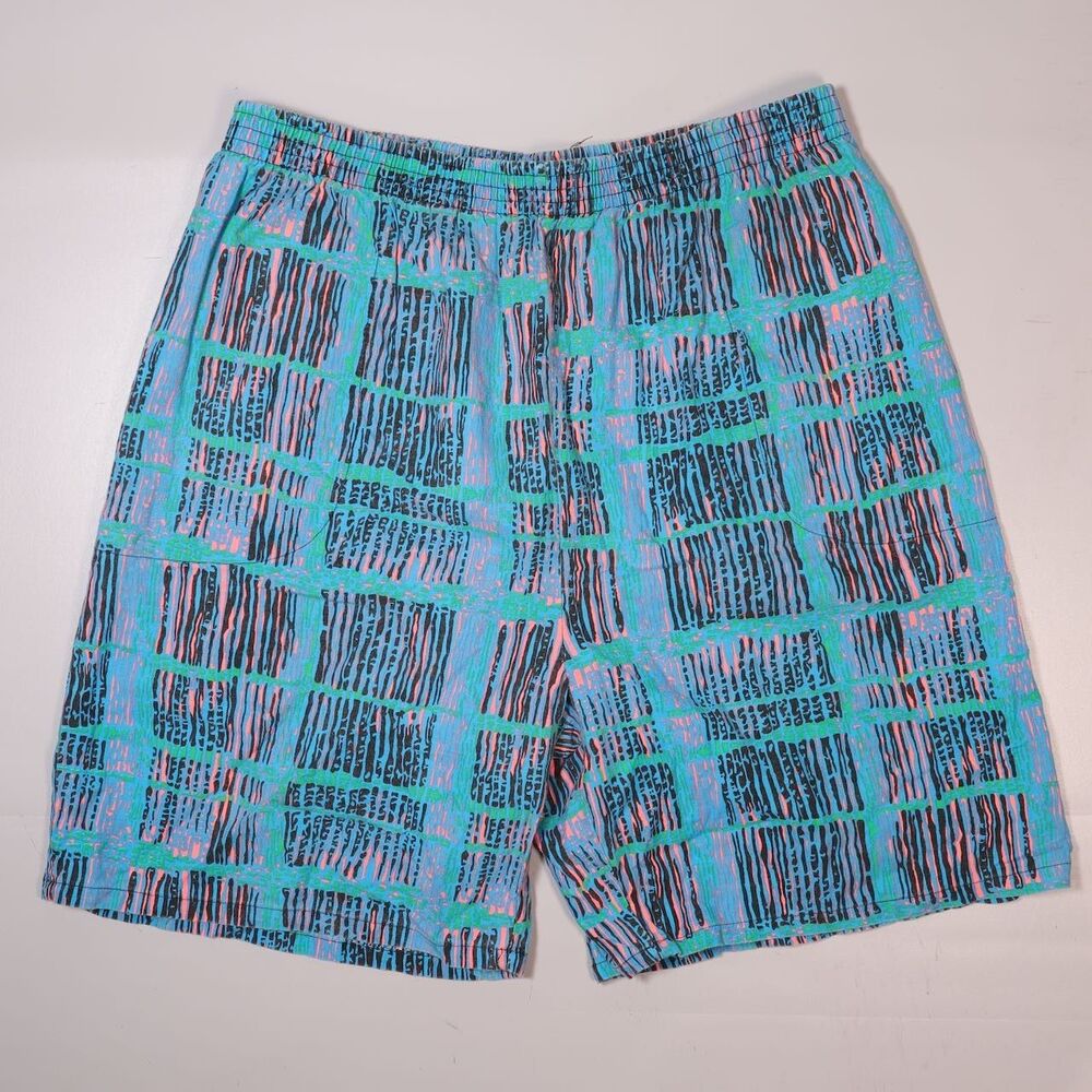 Vintage Surf Gear Beach Shorts Cotton Made in USA Mens Size XL x 7"